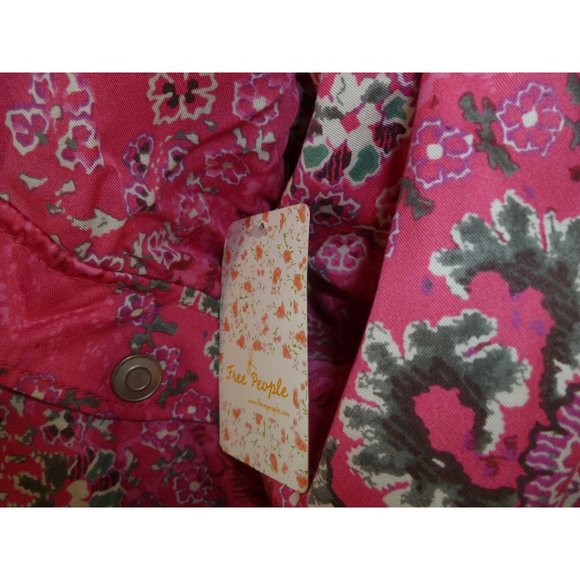 NWT Free People Pink Floral Bomber Jacket XS - Picture 6 of 6